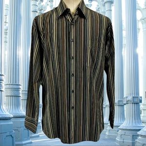 Pronto Uomo Striped Button Front L Large